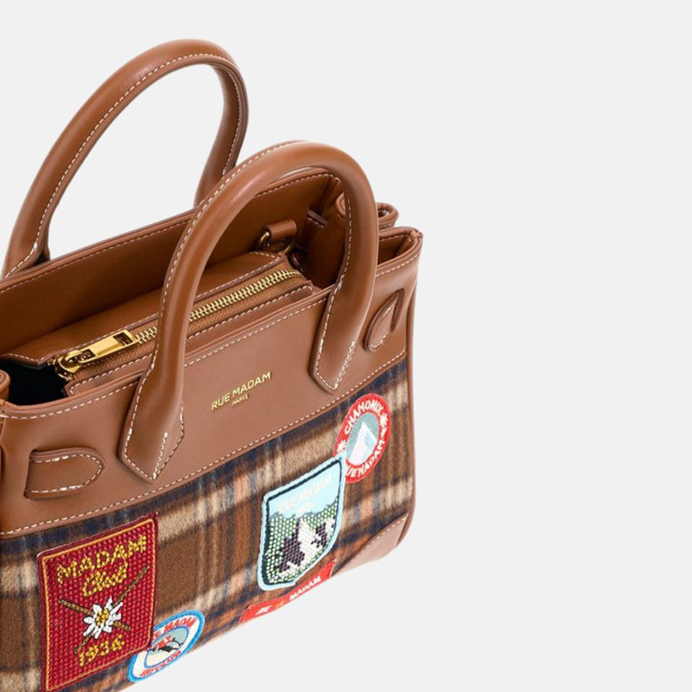 Bolso mini tote cuero y estampado Rue Madam | Carrilé foto 3
