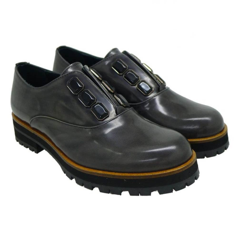 lista golpear Color de malva Blucher con suela track mujer Pertini 12669 Gris