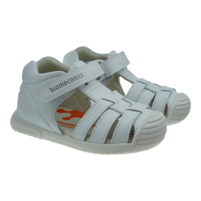 Sandalias bebé blancas Biomecanics de piel