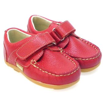Zapato de vestir rojo de velcro con descuento en outlet