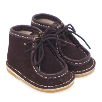 Bota Cordón Para Bebe En Ante Marron