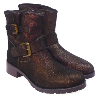 Botin Motero Metalizado Bronce Lola Cruz 614t36kw