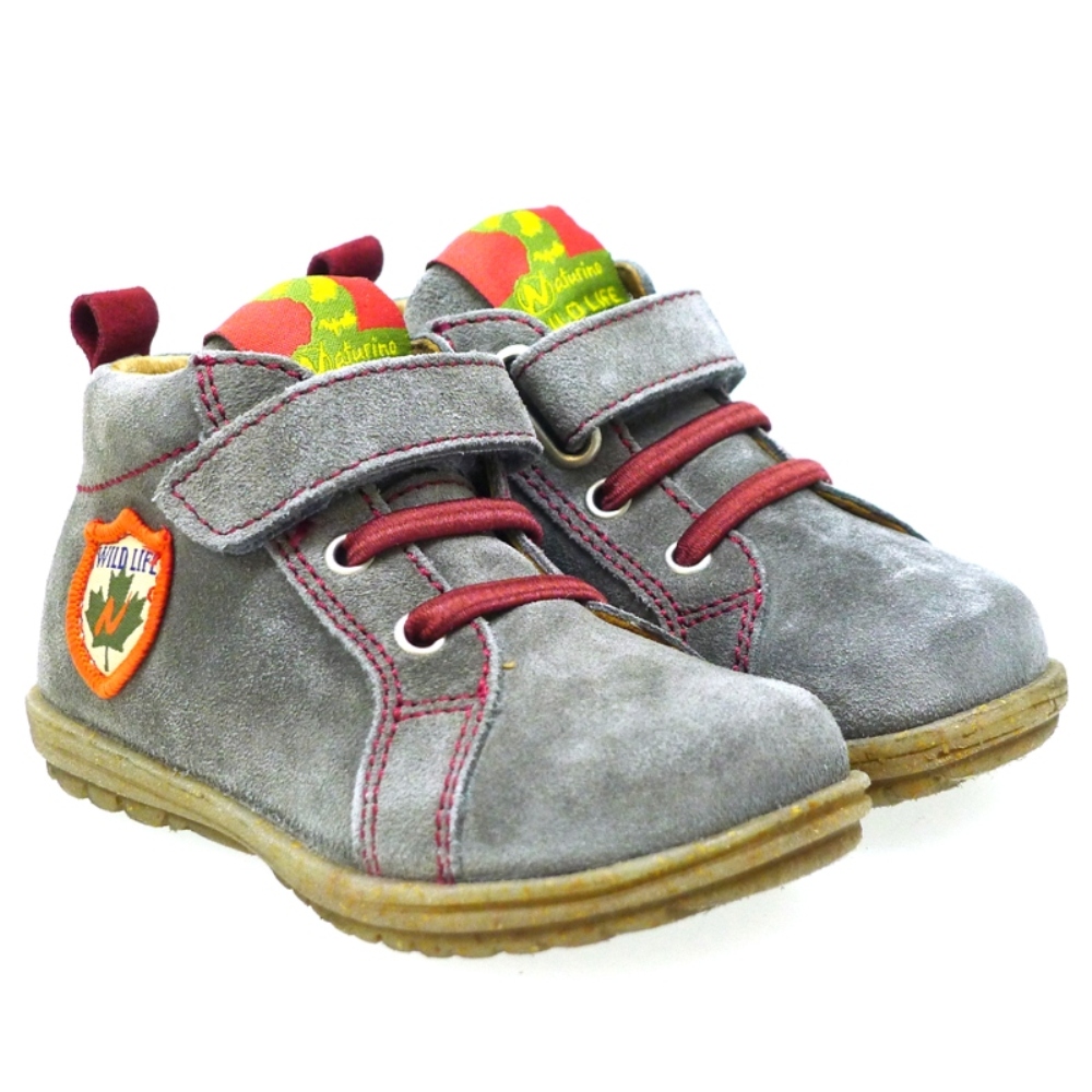 Bota Velcro Niño Naturino Nature Gris-granate