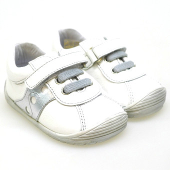 Zapato deportivo para bebé primeros pasos Blanco/Plata