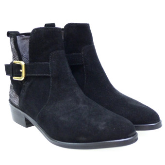 Botin Corto Mujer Kanna Ki5896 Negro-plomo