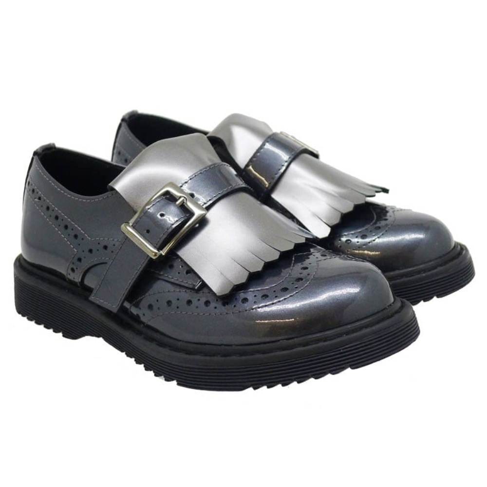 Zapato blucher charol Clarys 5868 Gris