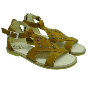 Clic sandalia romana con tachas niña CV-9121 Cuero
