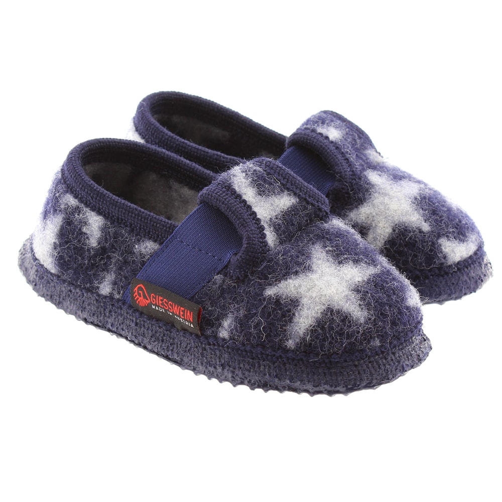 Zapatillas casa lana estrellas Giesswein Tieplitz Ocean Azul
