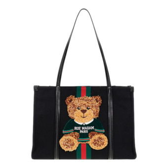 Rue Madam Paris Bolso Tote Negro Osito Jellystone Shopping
