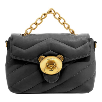 Bolso negro acolchado cadena Rue Madam 1490 Puffy Shoulder XL 