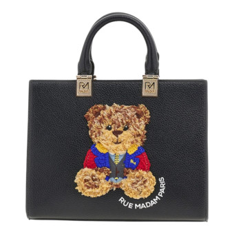 Mini tote bolso negro osito Rue Madam 1502 Marvin