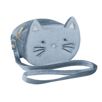 Bolso terciopelo gatito azul niña Mimi&Lula173013