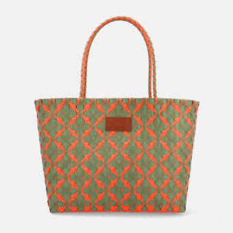 Bolso tote kaki y naranja Noa Harmon Tropi 010346