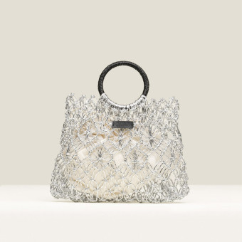 Bolso plateado crochet mano Gaimo Sombra
