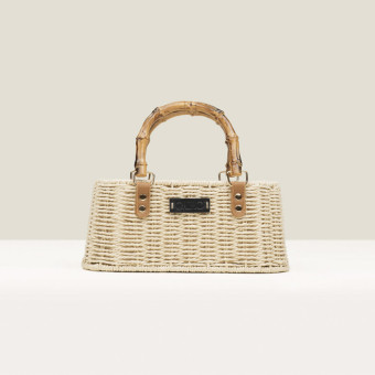 Bolso rafia bandolera y asa bambú Gaimo Box