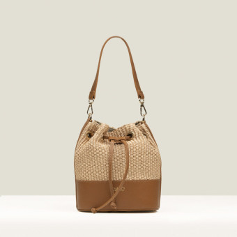 Bolso tipo saco rafia asa y correa Gaimo Bimba