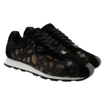 Popa sneakers mujer negra y bronce Kira