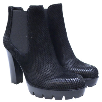 Botín Chelsea Tacón y Plataforma Bruno Premi D4204X Duca Negro