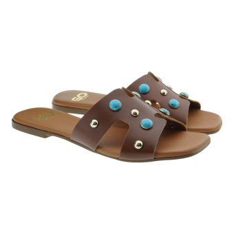 Sandalias piel planas cuero Go Woman 1021B
