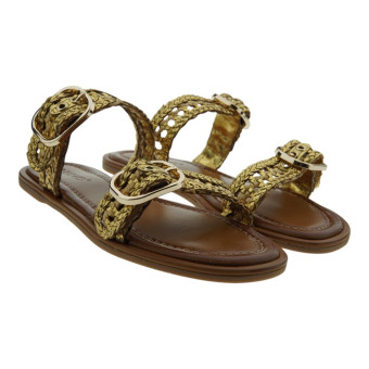 Sandalias planas doradas hebillas Inuovo 103111