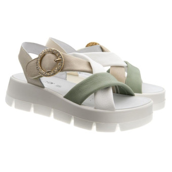 Sandalias piel beig cuña Igi&Co 11600