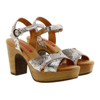 Sandalias pyton tacón madera Pedro Miralles 12318