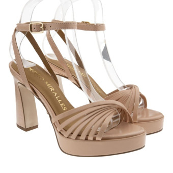 Sandalias nude fiesta tacón Pedro Miralles 18192