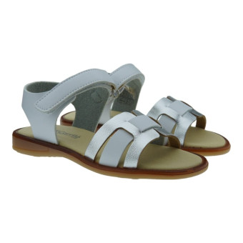 Sandalias Velcro Niña Blanco-Plata Carrile 231742