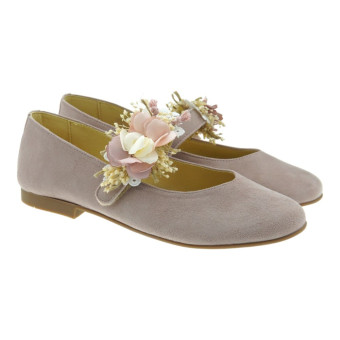 Merceditas comunión flores velcro Carrile 241559