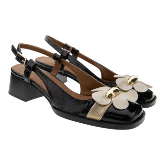 Zapatos negros charol destalonado Nemonic 2504