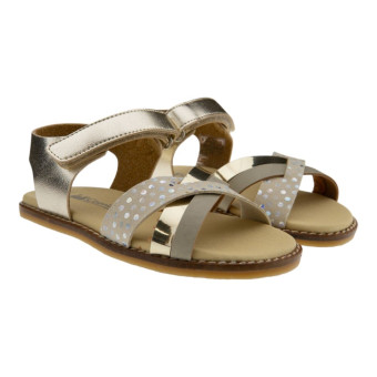 Sandalias niña doradas topos velcro Carrile 251153