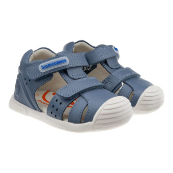 Sandalias bebé niño azul velcro Biomecanics 252124