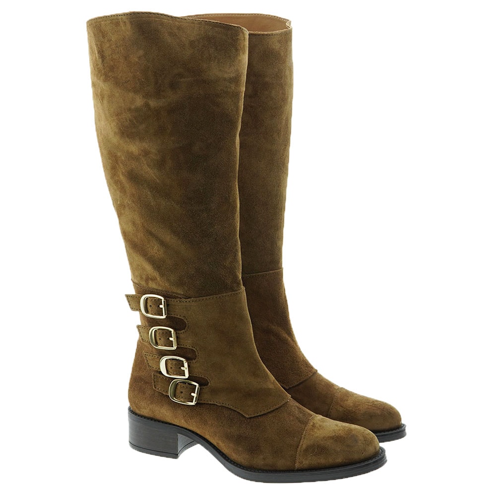 Bota alta ante cuero hebillas Alpe 263922