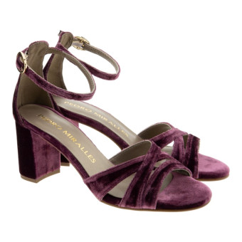 Sandalias terciopelo tacón vestir Pedro Miralles 26691