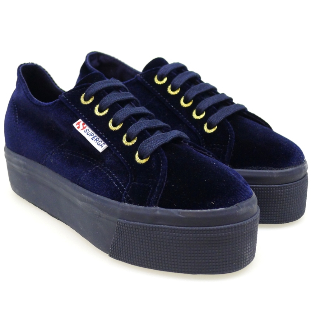 Sneakers terciopelo plataforma Superga 2790-Plus