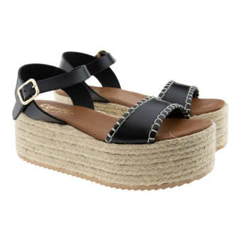 Sandalias Plataforma Esparto Adorno Pespunte Carrile Woman 300