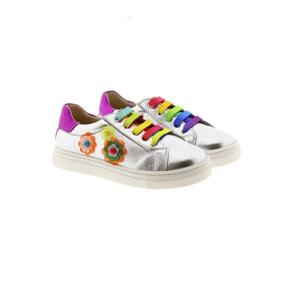 Zapatillas niña piel flores Clarys 3861