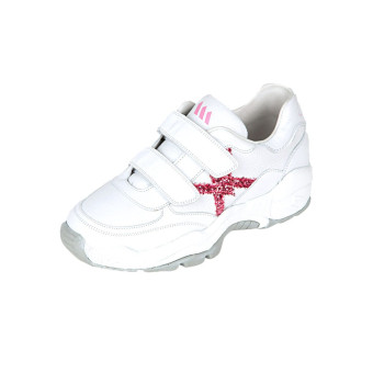 Zapatilla deportiva velcro blanco/rosa plantillas Mendivil 39524