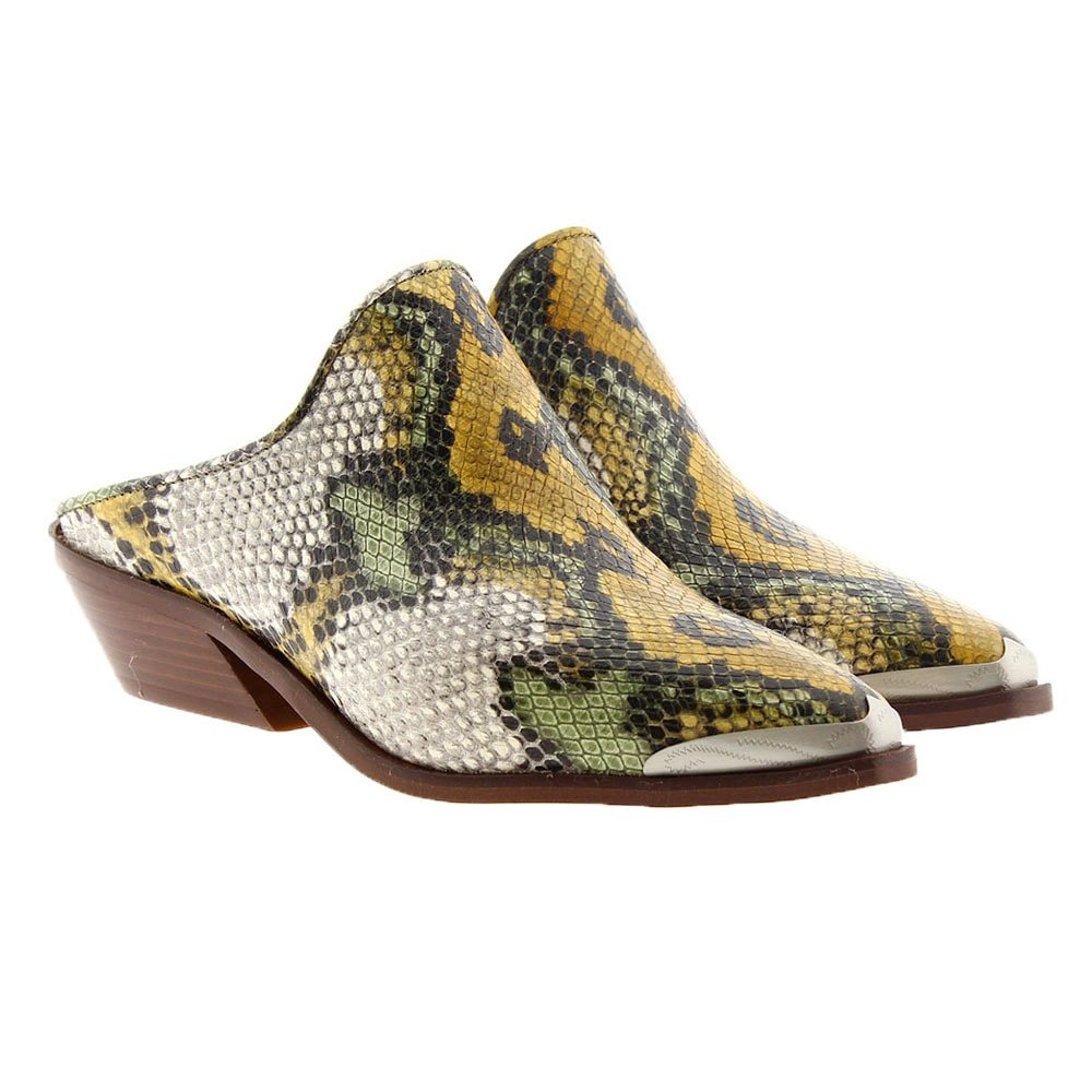 Zuecos tacón piel pyton Alpe 459059