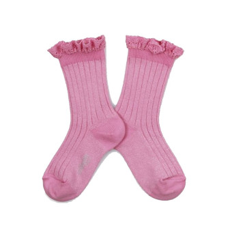 Calcetines Lúrex Rosa Collegien Volantes Encaje 6062 Victorine