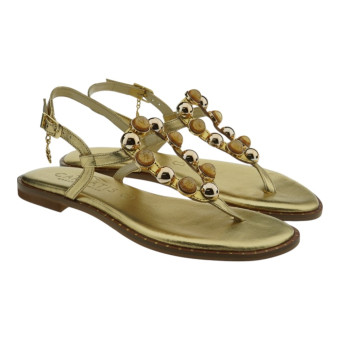Sandalias planas dedo mujer adornos Caryatis 62040