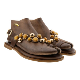 Sandalias dedo piel adornos Caryatis 62043