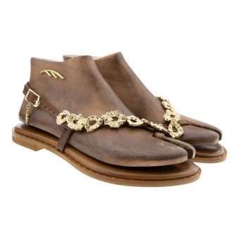 Sandalias griegas piel adornos dorados Caryatis 621608