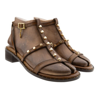Sandalias esclavas piel mujer tachas Caryatis 662166