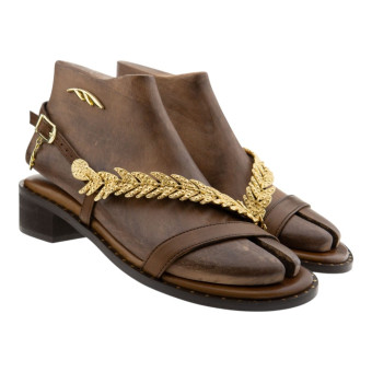 Sandalias griegas piel mujer hojas Caryatis 662609