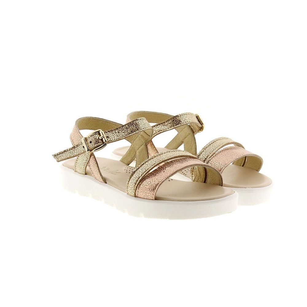 Sandalias metalizadas niña suela ancha Clarys 6658