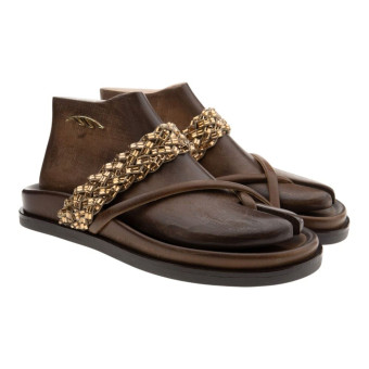 Sandalias marrones Caryatis anatómicas adornos 68221