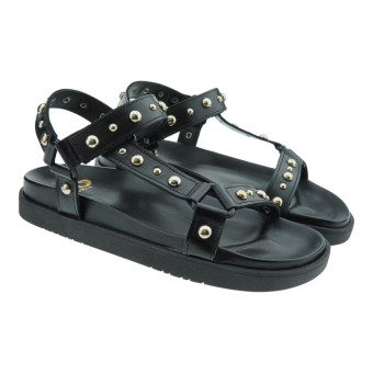 Sandalias planas negras mujer Go Woman 909m