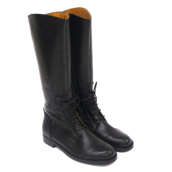 Bota alta piel cordón Clarys 9151