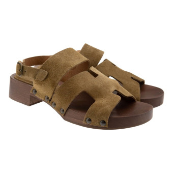 Sandalias ante cuero tacón madera Go Woman 921 Julia